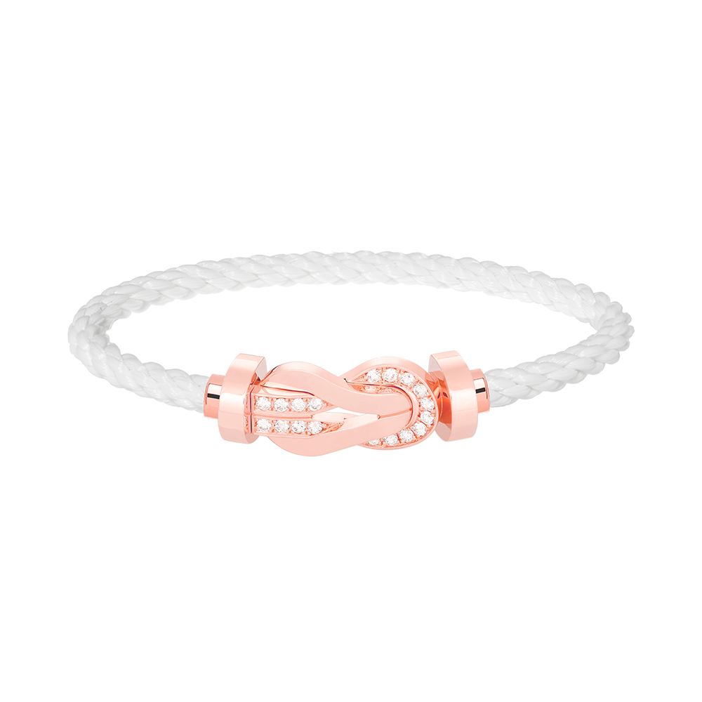 [⭐Hesperis Jewelry]CHANCE LARGE 8 FIGURE BUCKLE HALF DIAMOND BRACELET ROSE GOLD