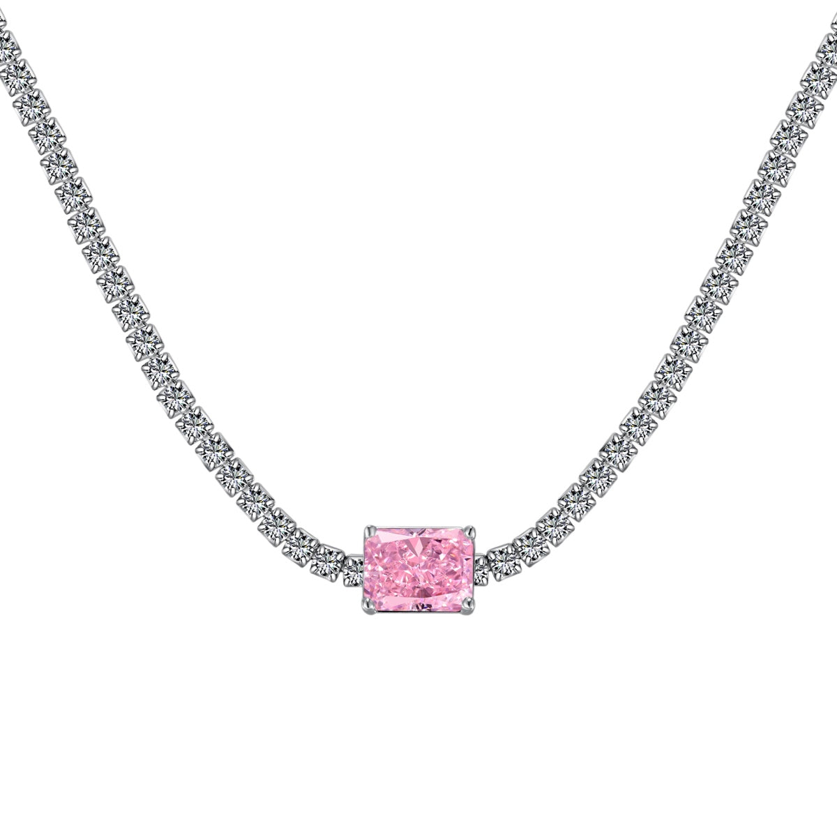 [Hesperis Jewelry]2.0 carat Ornate Emerald Cut Necklace