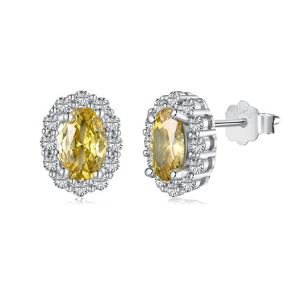 [Hesperis Jewelry]Delicate Unique Oval Cut Daily Earrings