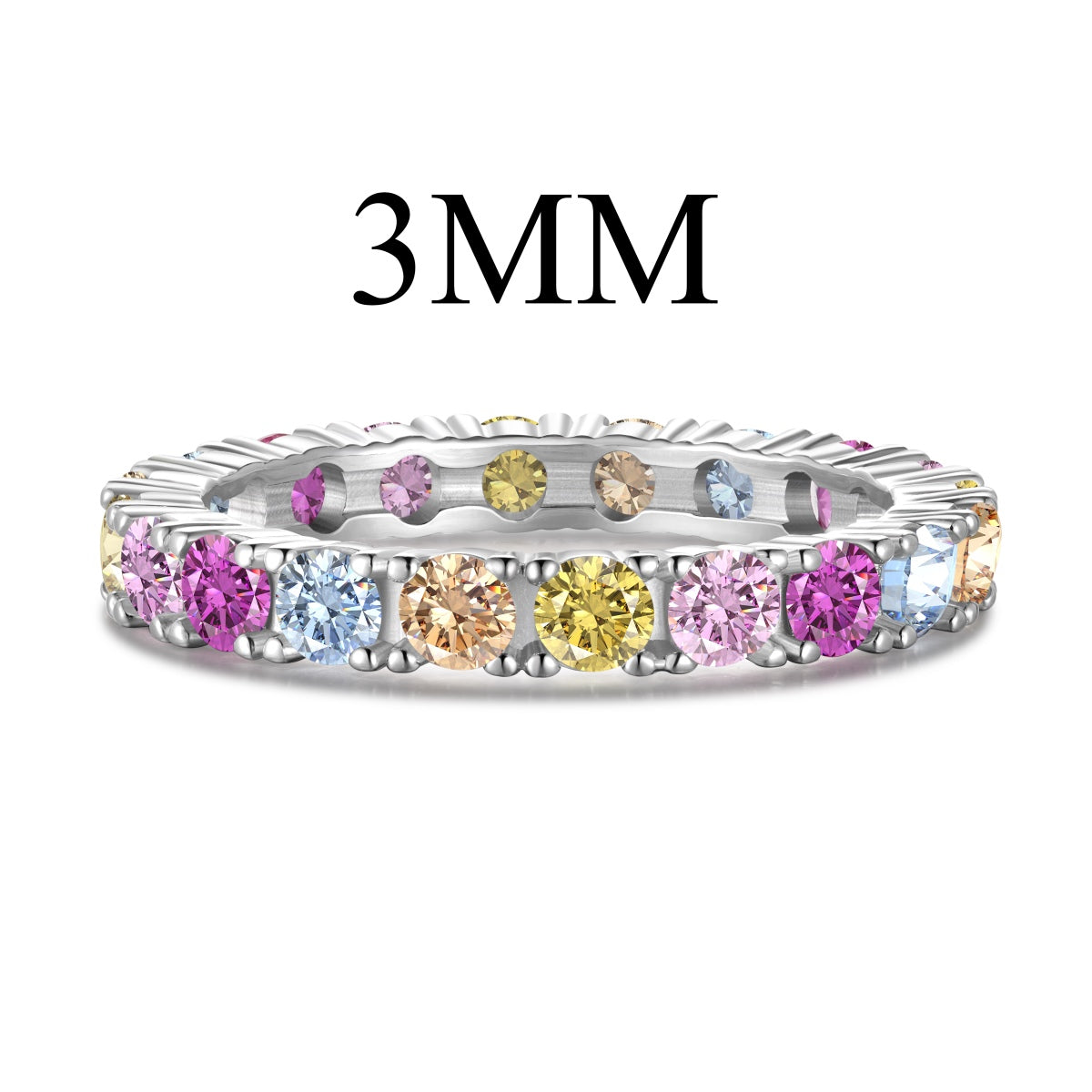 [Hesperis Jewelry]Dazzling Lustrous Round Cut Tennis Ring