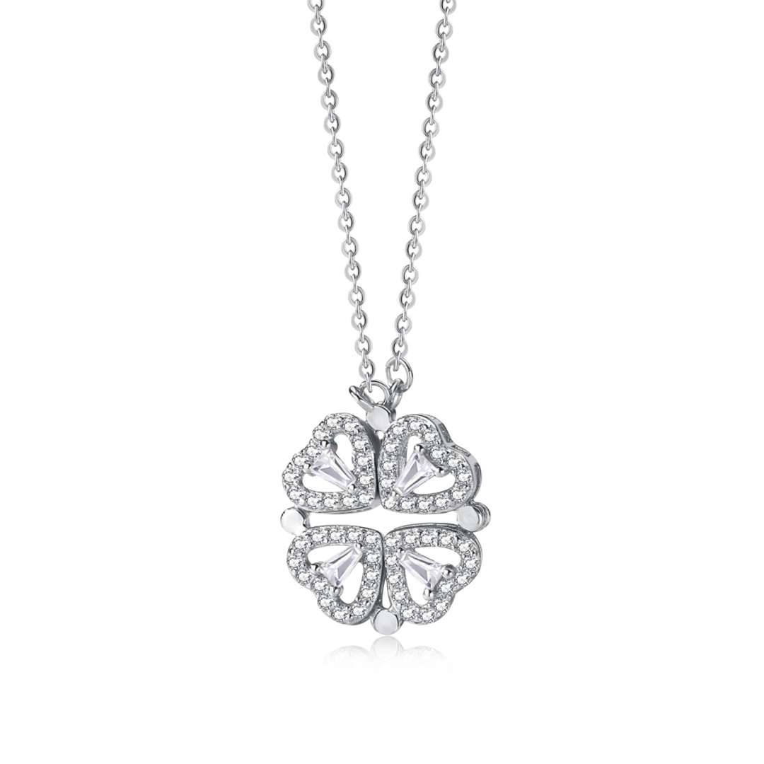 [Hesperis Jewelry]Ornate Heart Cut Flower Shape Necklace