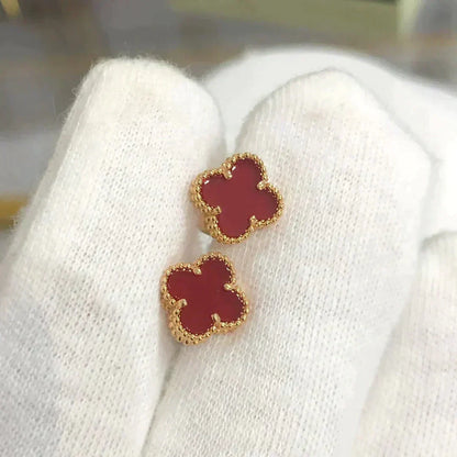 [⭐Hesperis Jewelry]CLOVER MINI 9.5MM CARNELIAN EARRINGS
