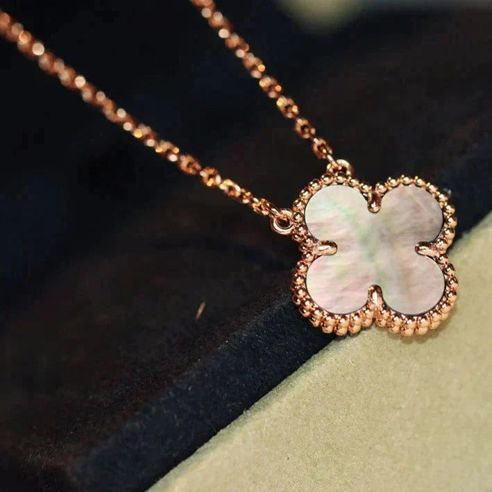 [⭐Hesperis Jewelry]CLOVER 15MM  GRAY MOTHER OF PEARL NECKLACE