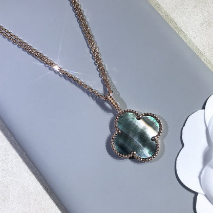 [⭐Hesperis Jewelry]CLOVER 25MM GOLD DARK MOP BIG CLOVER NECKLACE