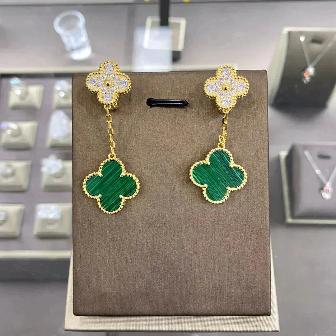 [⭐Hesperis Jewelry]CLOVER  2 MOTIFS  DIAMOND  EARRINGS (MULTIPLE CHOICESç´
