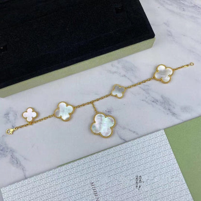 [⭐Hesperis Jewelry]MAGIC CLOVER MOP GOLD BRACELET 5 MOTIFS