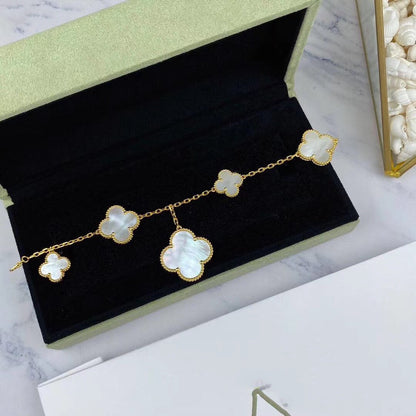 [⭐Hesperis Jewelry]MAGIC CLOVER MOP GOLD BRACELET 5 MOTIFS
