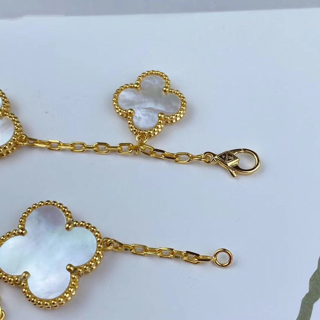 [⭐Hesperis Jewelry]MAGIC CLOVER MOP GOLD BRACELET 5 MOTIFS