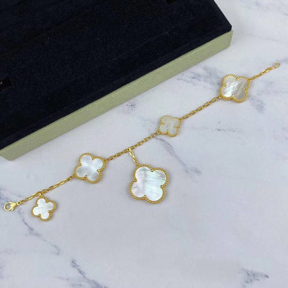 [⭐Hesperis Jewelry]MAGIC CLOVER MOP GOLD BRACELET 5 MOTIFS