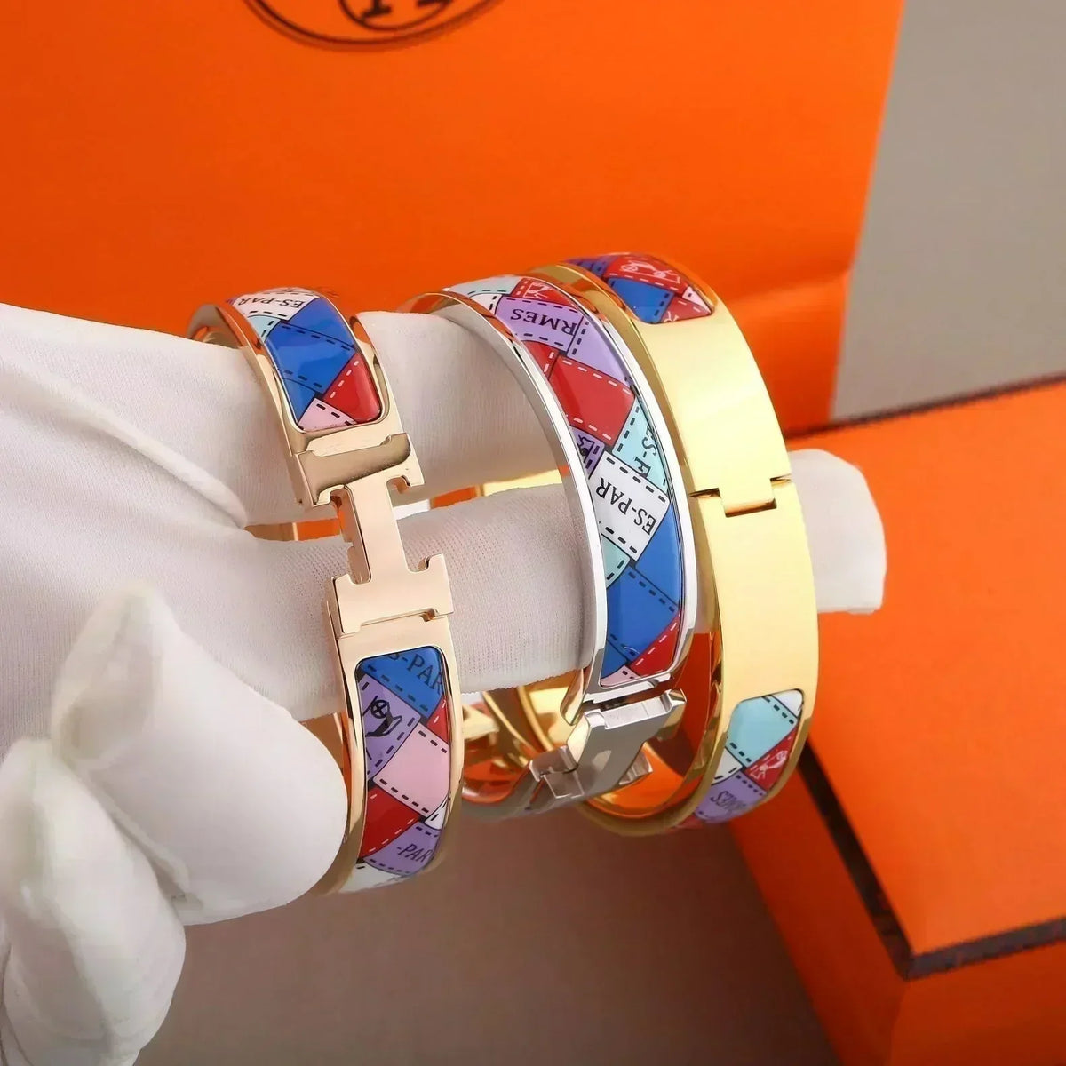 [⭐Hesperis Jewelry]H BRACELET DOTTED BORDER 12MM