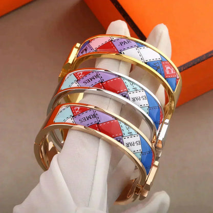 [⭐Hesperis Jewelry]H BRACELET DOTTED BORDER 12MM