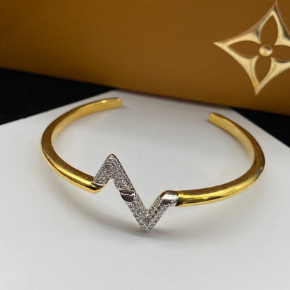 [⭐Hesperis Jewelry]VOLTE UPSITE DOWN DIAMOND GOLD OPEN BRACELET