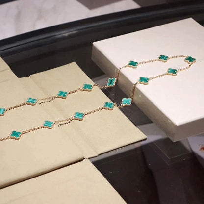 [⭐Hesperis Jewelry]CLOVER 20 MOTIFS MALACHITE GOLD