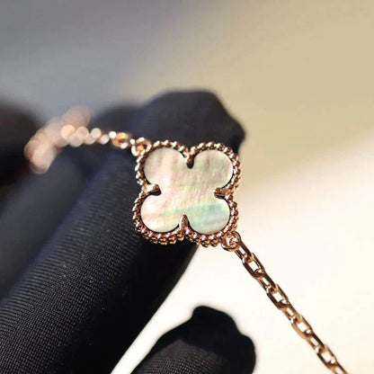 [⭐Hesperis Jewelry]CLOVER 20 MOTIFS DARK MOP DIAMOND  NECKLACE