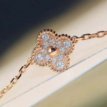 [⭐Hesperis Jewelry]CLOVER 20 MOTIFS DARK MOP DIAMOND  NECKLACE