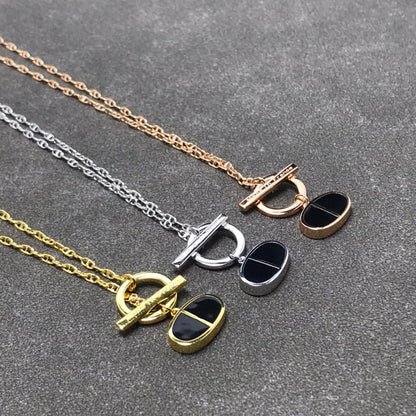 [⭐Hesperis Jewelry]CHAINE VERSO BLACK CERAMIC  NECKLACE