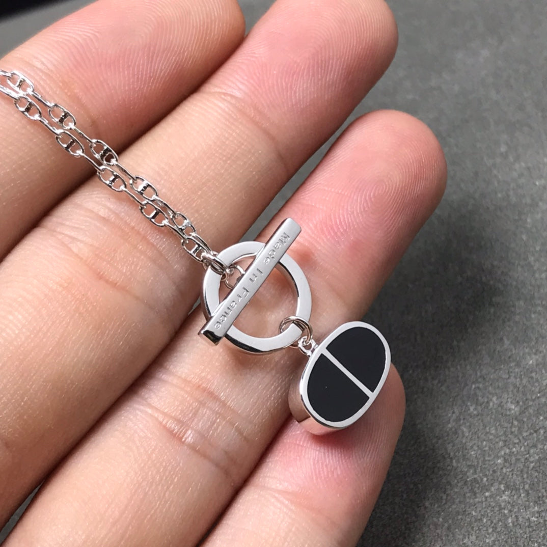 [⭐Hesperis Jewelry]CHAINE VERSO BLACK CERAMIC  NECKLACE
