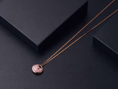 [⭐Hesperis Jewelry]AMULETTE ROSE GOLD PINK MOP NECKLACE
