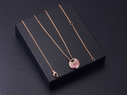 [⭐Hesperis Jewelry]AMULETTE ROSE GOLD PINK MOP NECKLACE