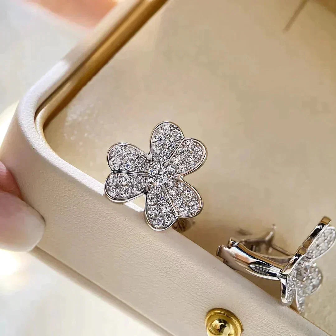 [⭐Hesperis Jewelry]CLOVER COMOS DIAMOND EARRINGS SILVER