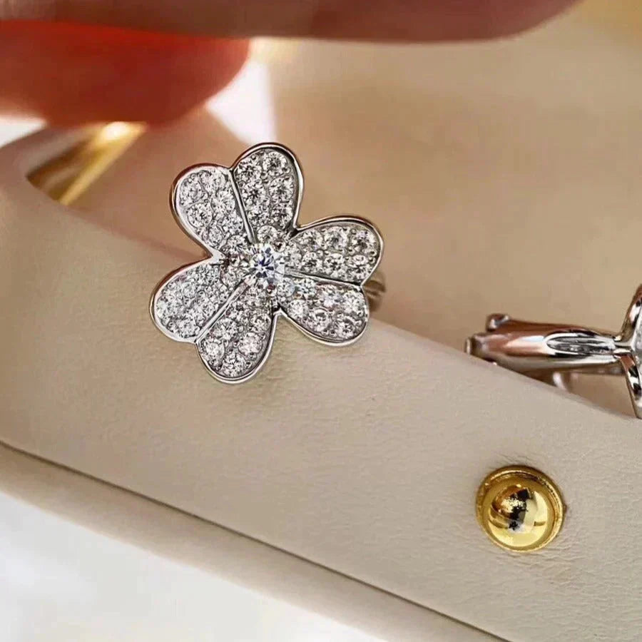 [⭐Hesperis Jewelry]CLOVER COMOS DIAMOND EARRINGS SILVER
