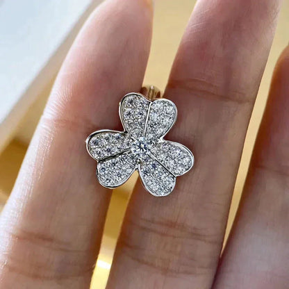[⭐Hesperis Jewelry]CLOVER COMOS DIAMOND EARRINGS SILVER