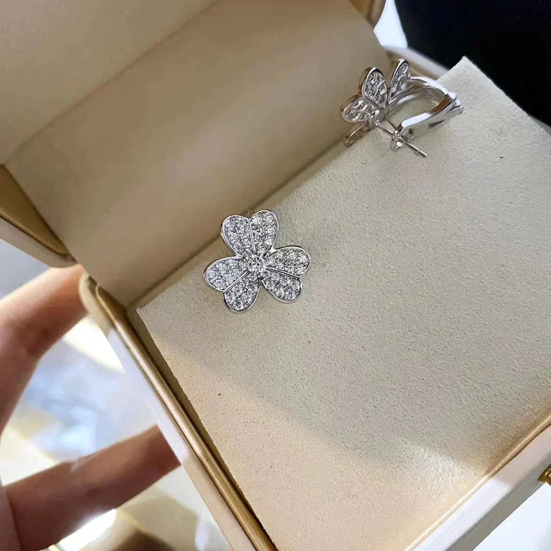 [⭐Hesperis Jewelry]CLOVER COMOS DIAMOND EARRINGS SILVER