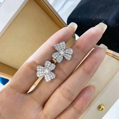 [⭐Hesperis Jewelry]CLOVER COMOS DIAMOND EARRINGS SILVER