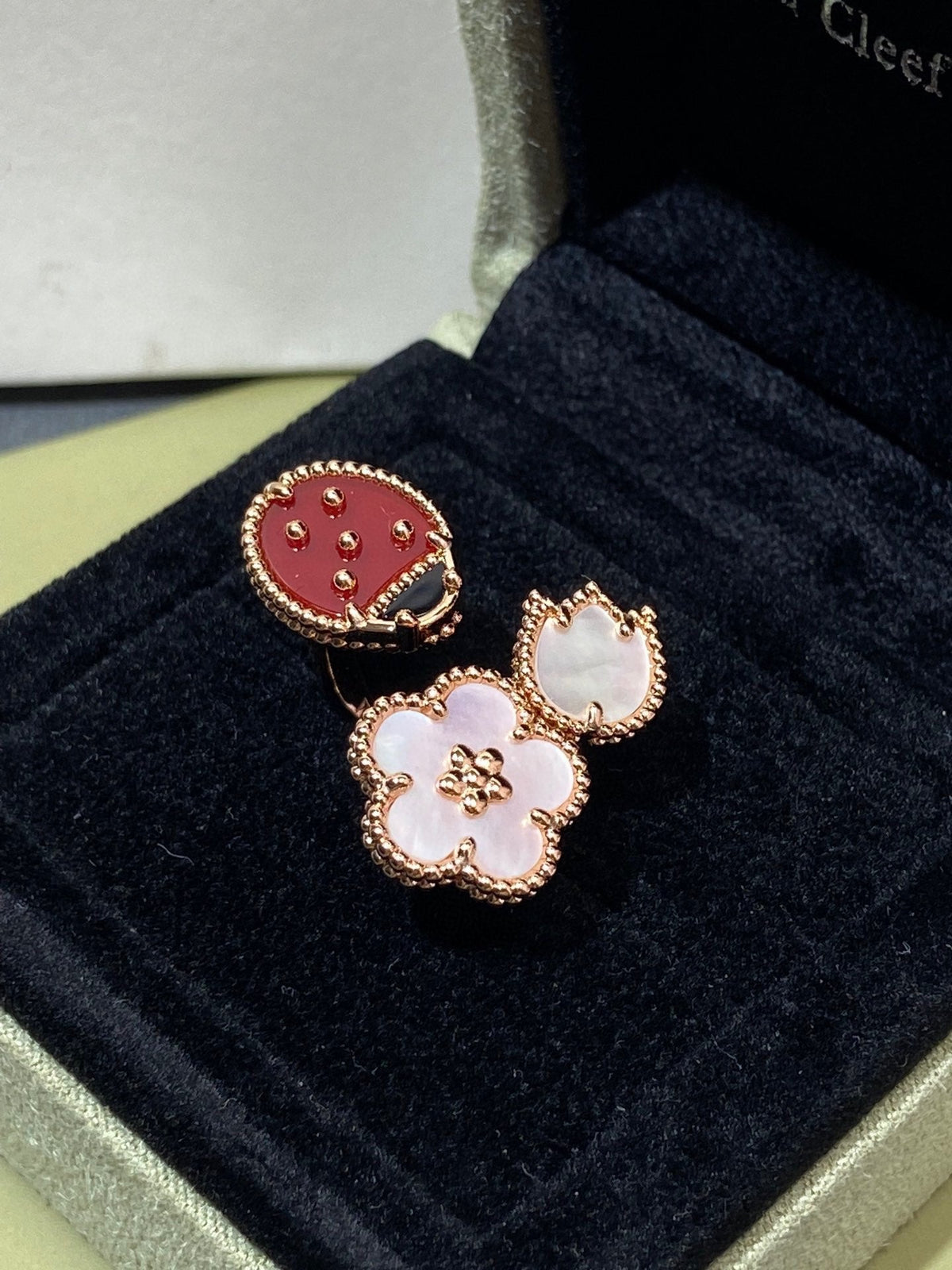 [⭐Hesperis Jewelry]LUCKY 3 MOTIF ROSE GOLD RING