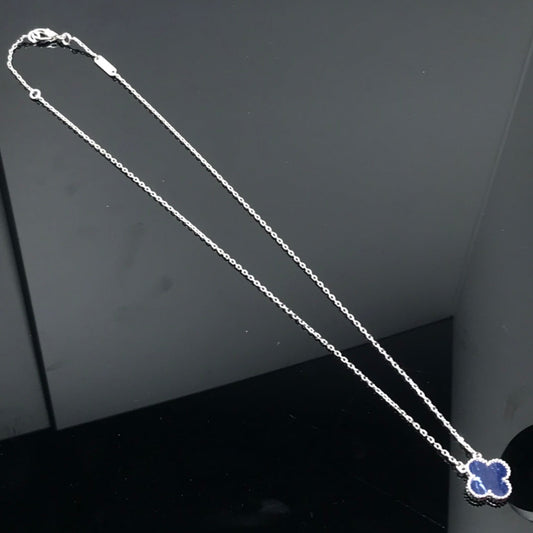 [⭐Hesperis Jewelry]CLOVER PIETERSITE SILVER LONG NECKLACE