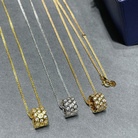[⭐Hesperis Jewelry]BEE LOVE DIAMOND PAVED 3 ROW NECKLACE