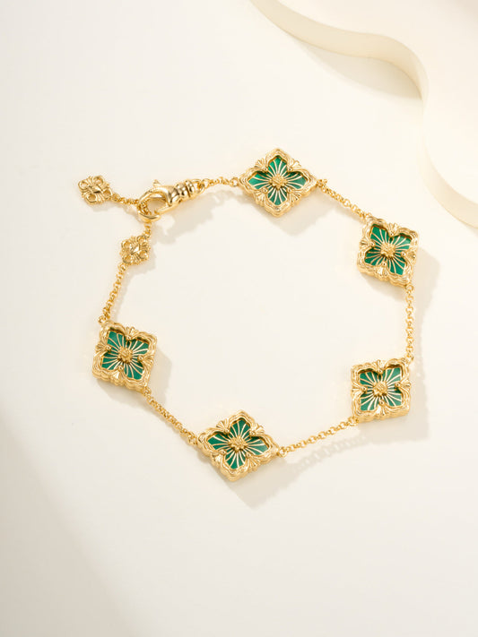 [⭐Hesperis Jewelry]B.C.L ENAMELED Five-Flower Bracelet（Various Colors)