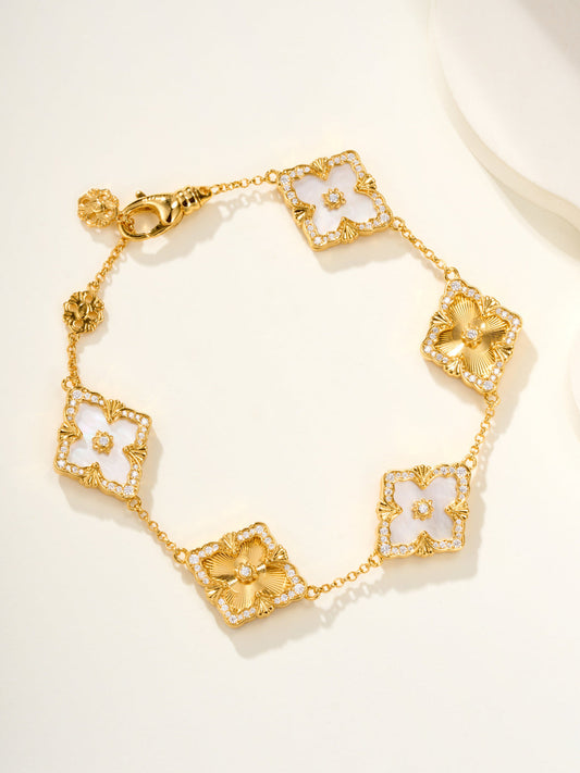 [⭐Hesperis Jewelry]B.C.L ENAMELED Five-Flower Bracelet（Various Colors) BIG SIZE