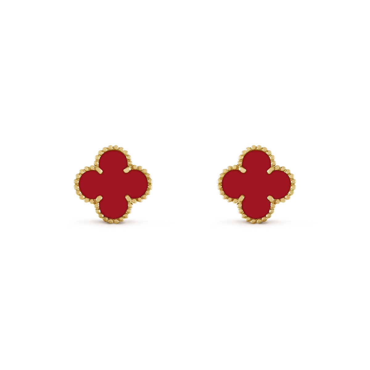 [⭐Hesperis Jewelry]CLOVER MINI 9.5MM CARNELIAN EARRINGS