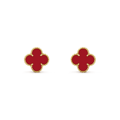 [⭐Hesperis Jewelry]CLOVER MINI 9.5MM CARNELIAN EARRINGS