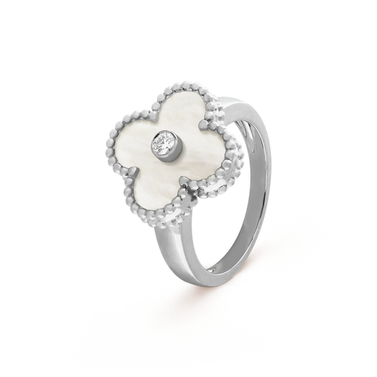 [⭐Hesperis Jewelry]CLOVER SILVER MOP DIAMOND RING