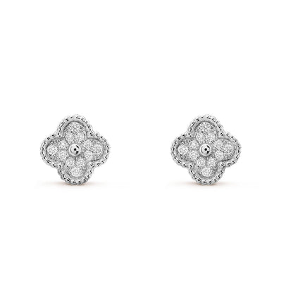 [⭐Hesperis Jewelry]CLOVER MINI DIAMOND STUD EARRINGS