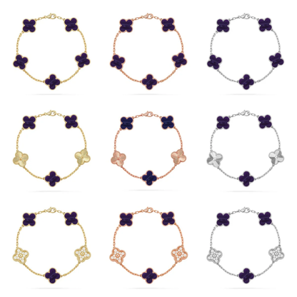 [⭐Hesperis Jewelry]CLOVER 5 MOTIF PURPLE STRIPES BRACELET COLLECTION