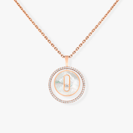 [⭐Hesperis Jewelry]Demo MOVE 1 DIAMOND WHITE MOTHER OF PEARL PINK GOLD DIAMOND NECKLACE