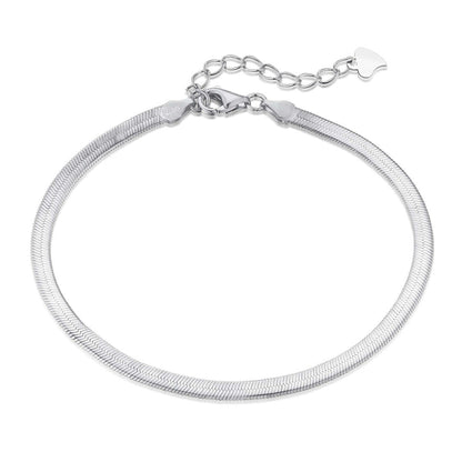 [Hesperis Jewelry]Flat Snake Bone Chain Blade Necklace