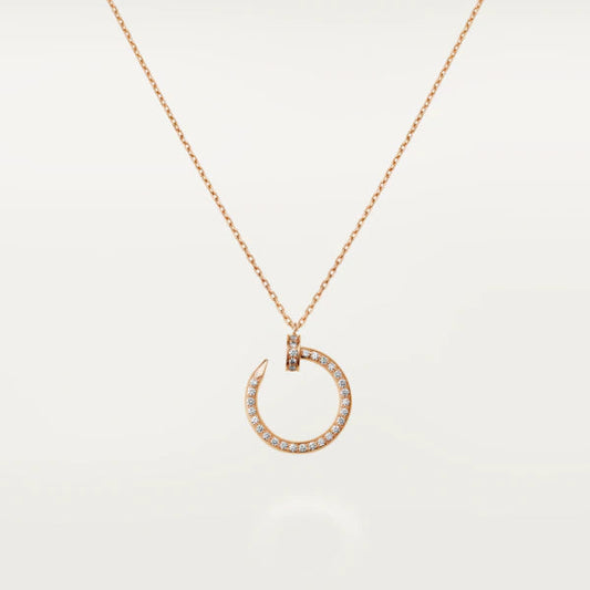 [⭐Hesperis Jewelry]JUSTE NECKLACE PINK GOLD DIAMONDS