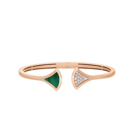 [⭐Hesperis Jewelry]DREAM BRACELET OPEN MALACHITE PINK GOLD