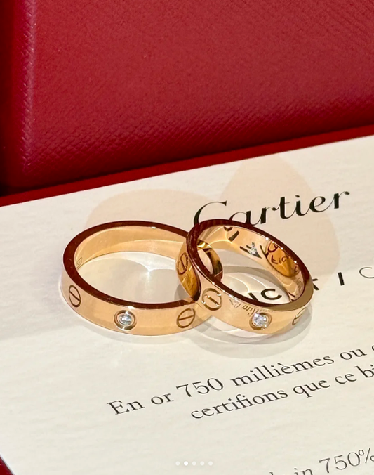 [⭐Hesperis Jewelry]LOVE RING 4MM 1 DIAMOND