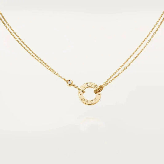 [⭐Hesperis Jewelry]LOVE NECKLACE 16MM 2 DIAMONDS