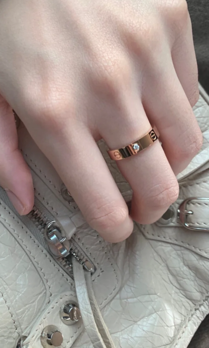 [⭐Hesperis Jewelry]LOVE RING 4MM 1 DIAMOND