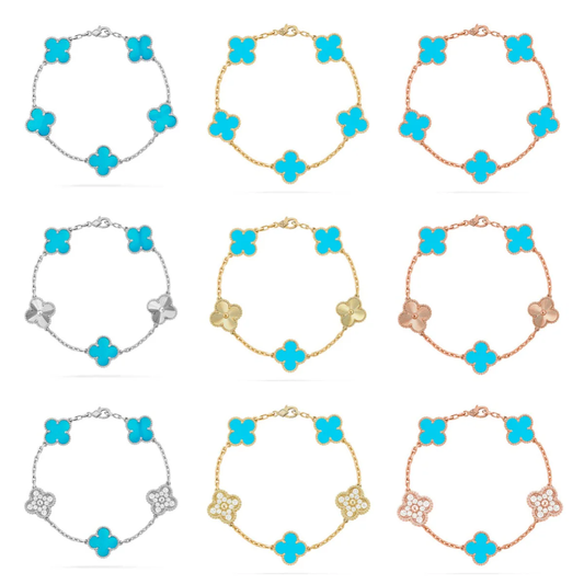 [⭐Hesperis Jewelry] CLOVER 5 MOTIF TURQUOISE BRACELET COLLECTION