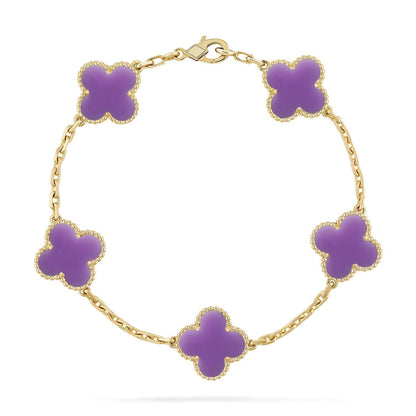 [⭐Hesperis Jewelry]CLOVER 5 MOTIF LIGHT PURPLE BRACELET COLLECTION