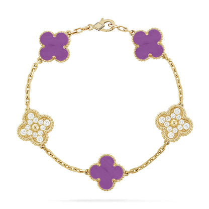 [⭐Hesperis Jewelry] CLOVER 5 MOTIF VIOLET BRACELET COLLECTION