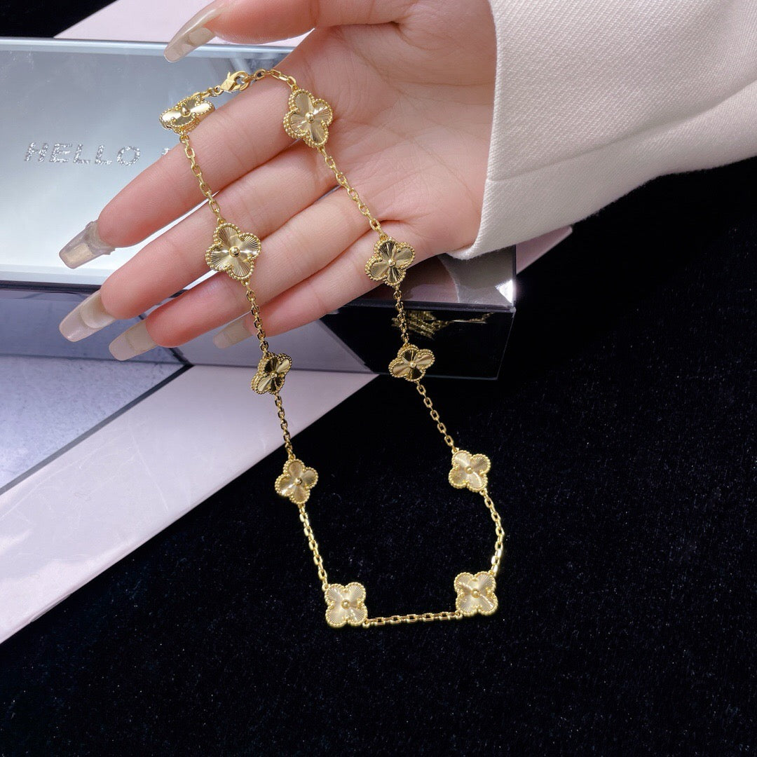 [⭐Hesperis Jewelry]CLOVER 10 MOTIFS LASER NECKLACE