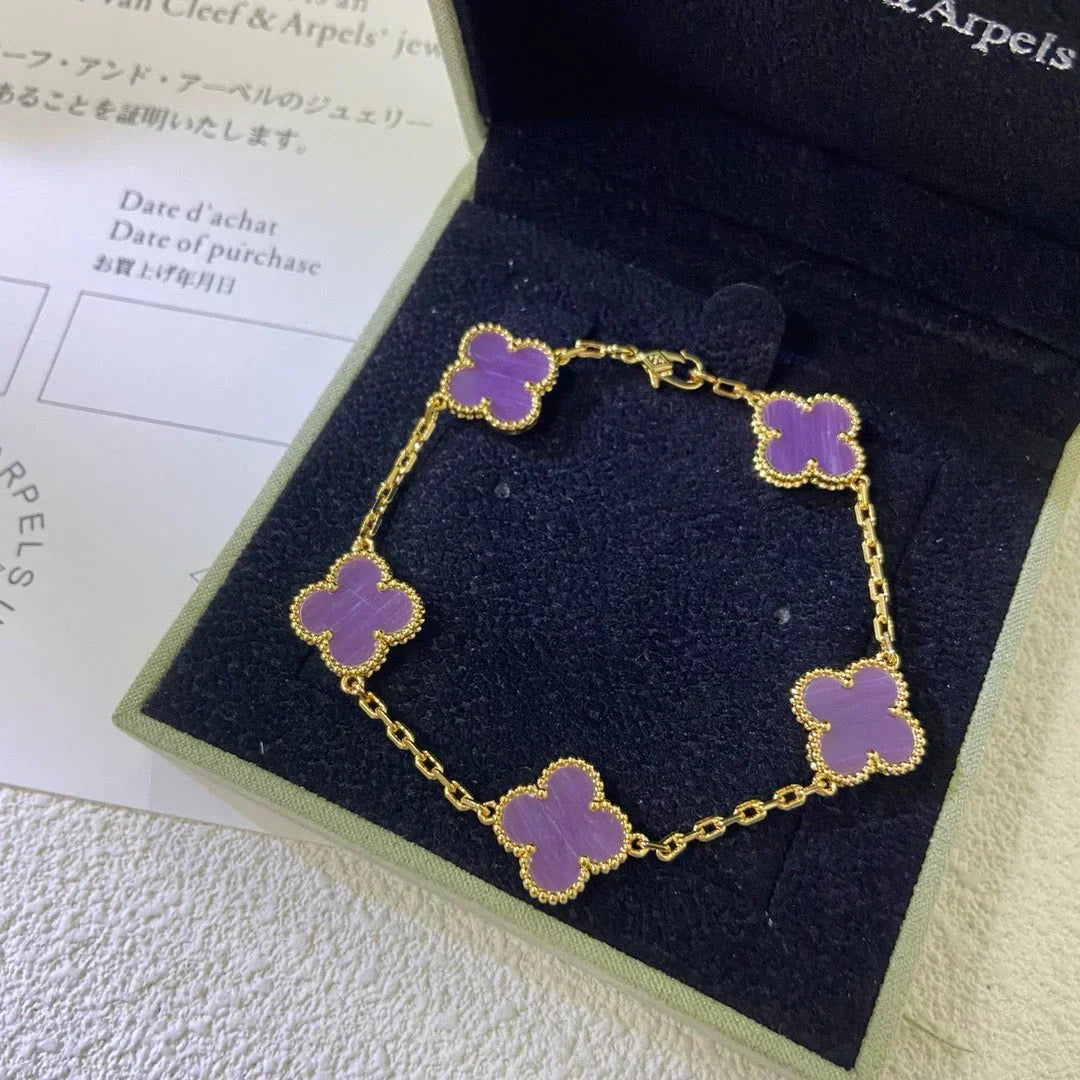 [⭐Hesperis Jewelry] CLOVER 5 MOTIF VIOLET BRACELET COLLECTION
